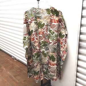 Tropical Print Kimono Cardigan Shawl